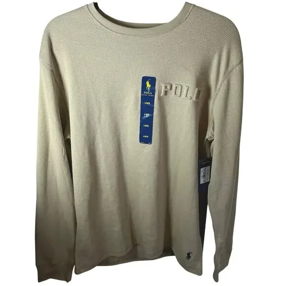 •NWT• POLO Ralph Lauren Tan long sleeve sleepwear in Large - Picture 4 of 12